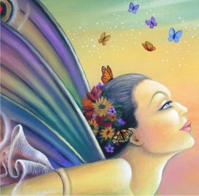 Diamond Painting Canvas - QS Butterfly Fairy BKL - Click Image to Close